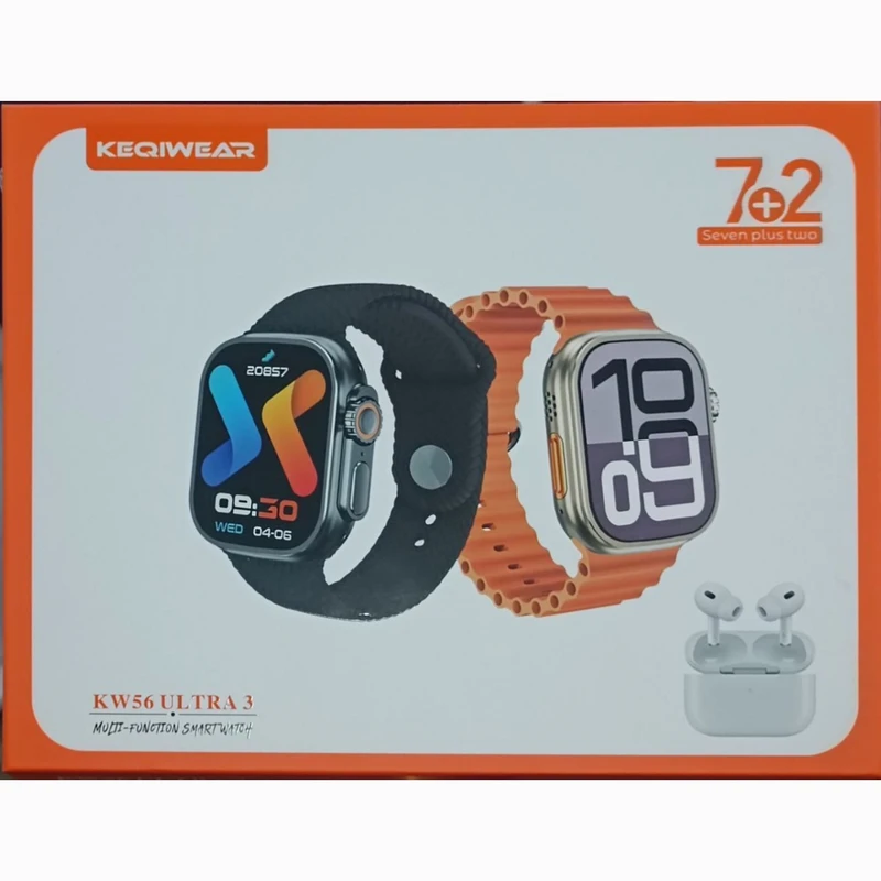  ساعت هوشمند به همراه ایرپاد مدل KW56 ultra 3 تک و عمده کدP705