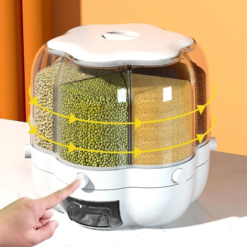خرید جا حبوباتی ۶ خانه چرخشی طرح گل تک و عمده  کد Z1733