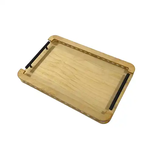 Beaded Edge Metal Handle Tray