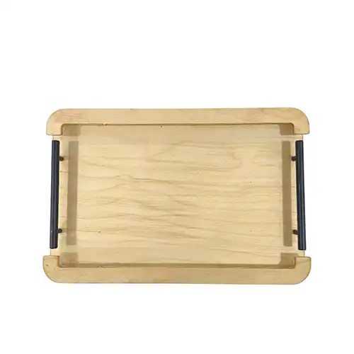 Beaded Edge Metal Handle Tray