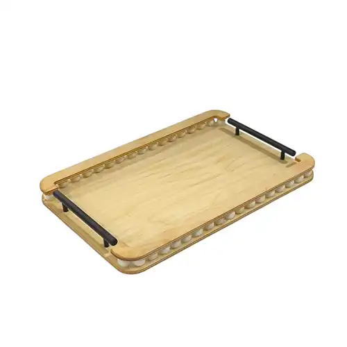 Beaded Edge Metal Handle Tray