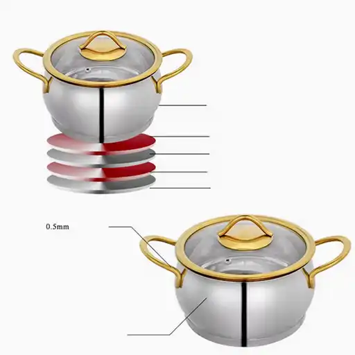 Sonifer Stainless Steel Pot 5L with Glass Lid | Durable & Stylish