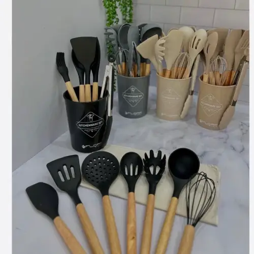 پخش-سرویس-کفگیر-و-ملاقه-سیلیکونی-12-پارچه-unique-love-کد-e920-تک-و-عمده