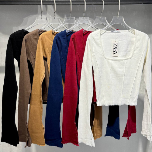 پخش کراپ  آستین کلوش ZARA تک و عمده کد z1852