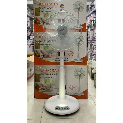 پخش پنکه شارژی‌ ایستاده مارک Kanadean مدل km-f0056 کد E932 تک و عمده