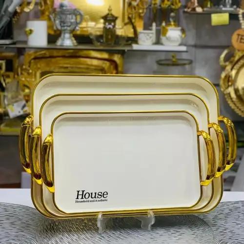 سینی-3-عددی-هاوس-مستطیل-جفت-دسته-لب-طلایی-کد-e933-تک-و-عمده