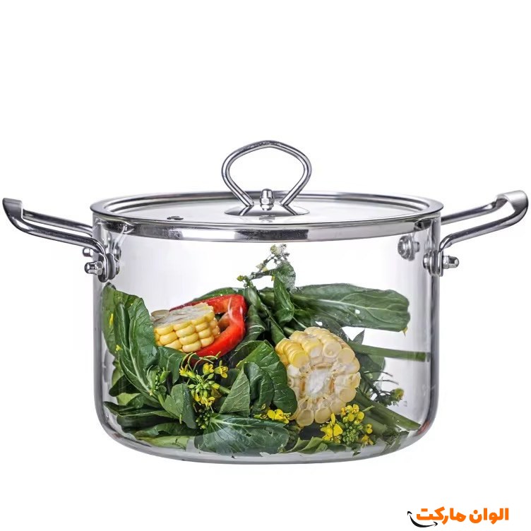 قابلمه پیرکس دسته استیل 2/5 لیتری تک و عمده کدP712