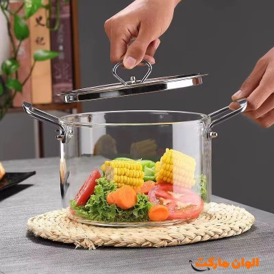 قابلمه پیرکس دسته استیل 2/5 لیتری تک و عمده کدP712