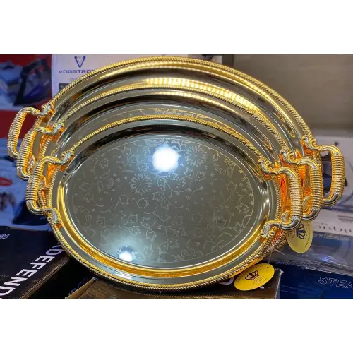 پخش سینی استیل۳تیکه سایز بزرگ ژاپنی اصل کد E938 تک و عمده