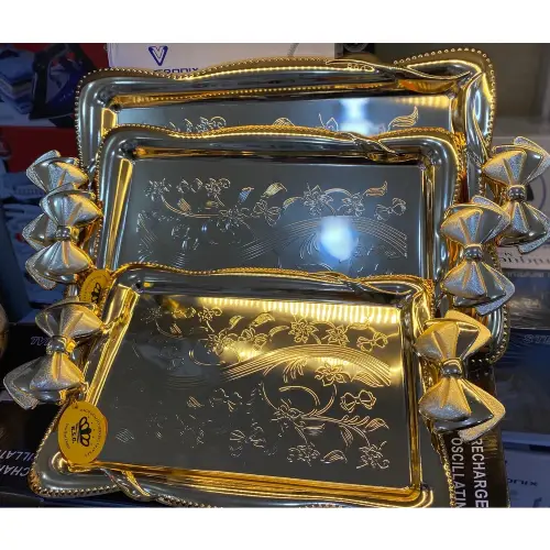 سینی استیل۳تیکه سایز بزرگ ژاپنی اصل کد E941 تک و عمده
