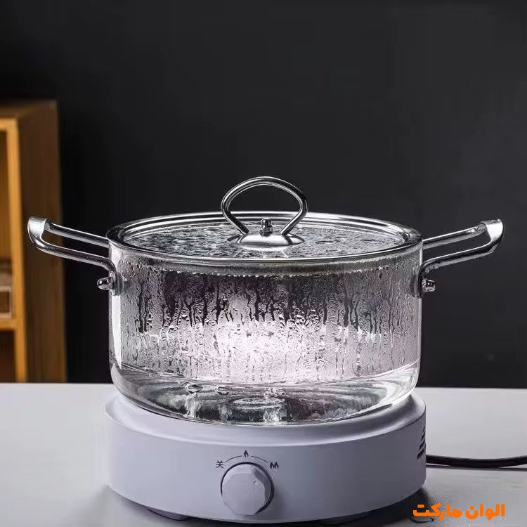 پخش قابلمه پیرکس دسته استیل 2/5 لیتری تک و عمده کدP712