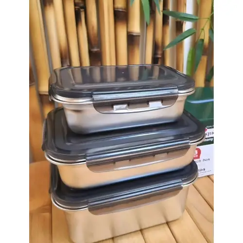 ظرف-غذا-3-تایی-استیل-مربع-یونیک-germany-کد-e963-تک-و-عمده