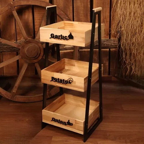 Apple, potato and onion basket, 3-tier, single and bulk
