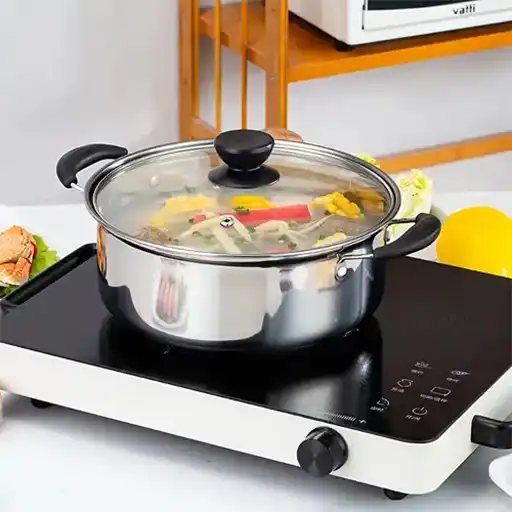 Stainless Steel Pot Size 20 (2.5 Liters) with Glass Lid | Buy Durable Steel Cookware