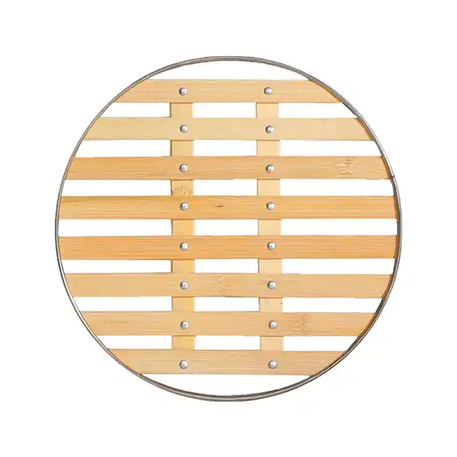 Bamboo Trivet with Stainless Steel Rim | Buy Durable Heat-Resistant Trivet