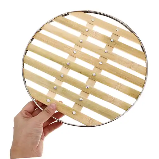 Bamboo Trivet with Stainless Steel Rim | Buy Durable Heat-Resistant Trivet