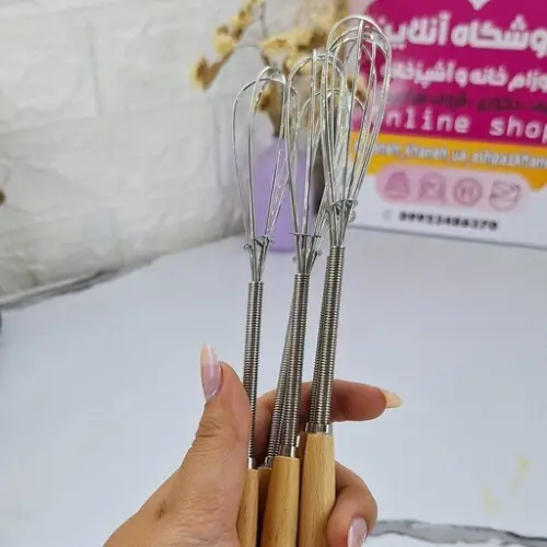 Hand-held coffee stirrer with bamboo handle, new model, single and bulk code