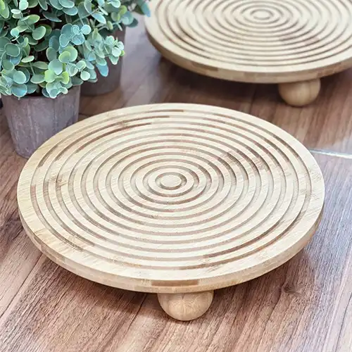 Bamboo Round Grooved Riser