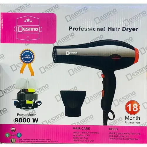 سشوار حرفه ای مارک دسینی قدرت 9000وات کد E997 تک و عمده