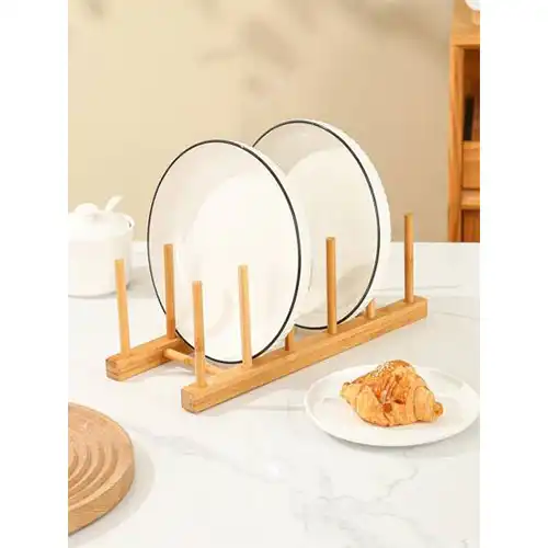 Bamboo Plate Tray Lid Stand
