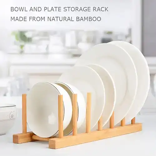 Bamboo Plate Tray Lid Stand