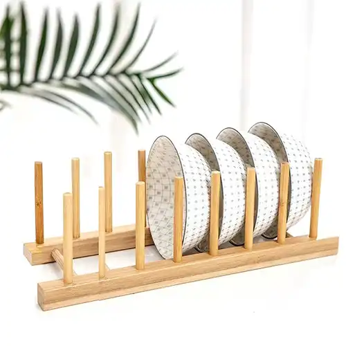 Bamboo Plate Tray Lid Stand