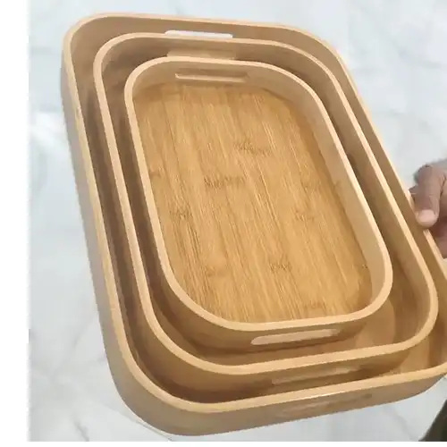 Bamboo 3-Piece Tray Set
