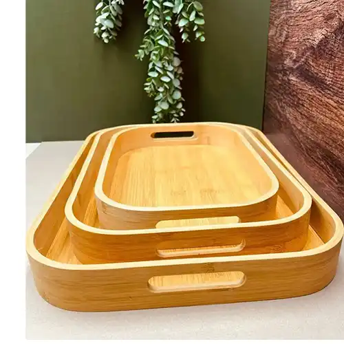 Bamboo 3-Piece Tray Set