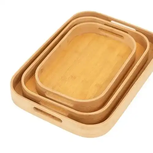 Bamboo 3-Piece Tray Set