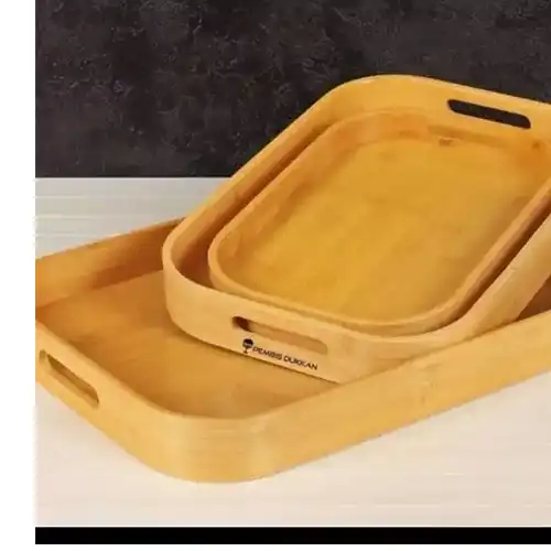 Bamboo 3-Piece Tray Set