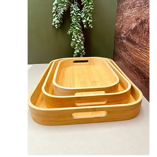 Bamboo 3-Piece Tray Set