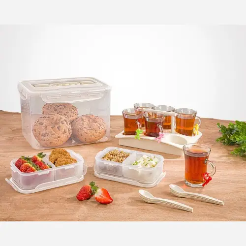 پخش-ست-چای-و-صبحانه-خوری-۶-نفره-لیمون-با-۲۰-تکه-پلاستیکی-کد-e1066-تک-و-عمده