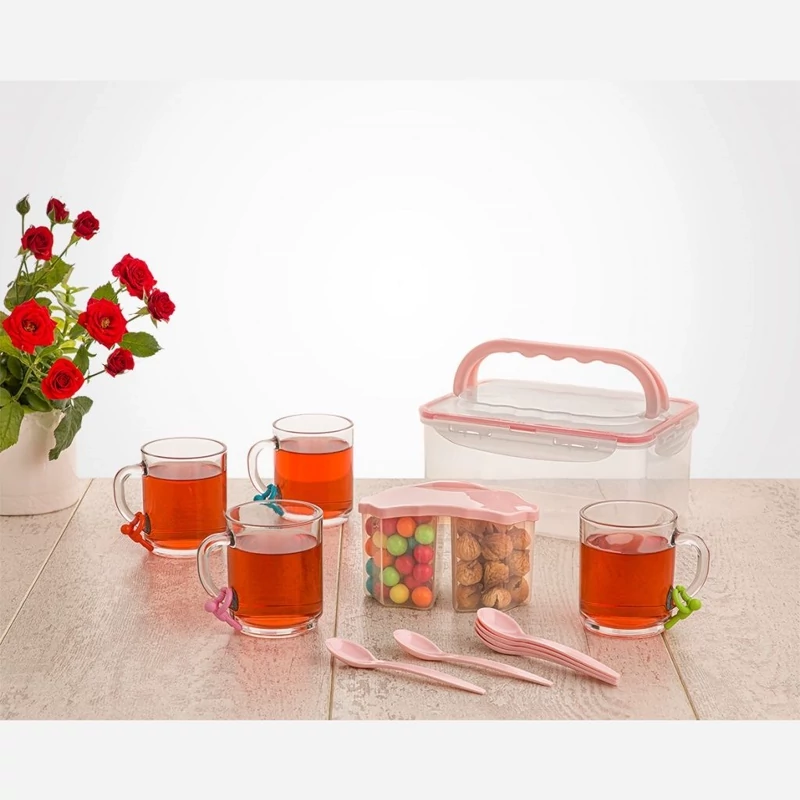 سرویس چایخوری 4 نفره لیمون کد E1069 تک و عمده