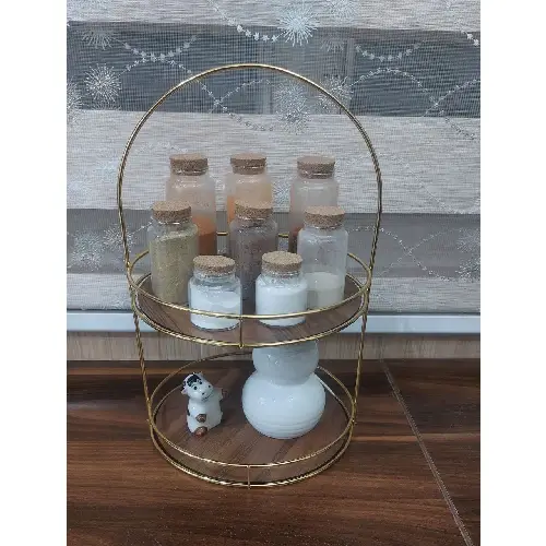 پخش استند دوطبقه طلایی مدل جدید تک و عمده کد F1025