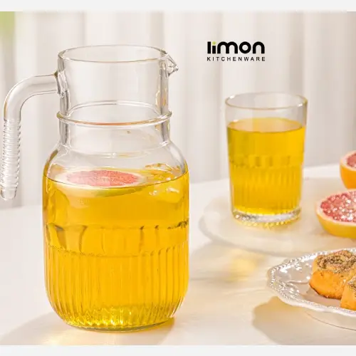 پخش-پارچ-شیشه-ای-شیاردار-لیمون-ظرفیت-۱۵-لیتر-کد-e1074-تک-و-عمده