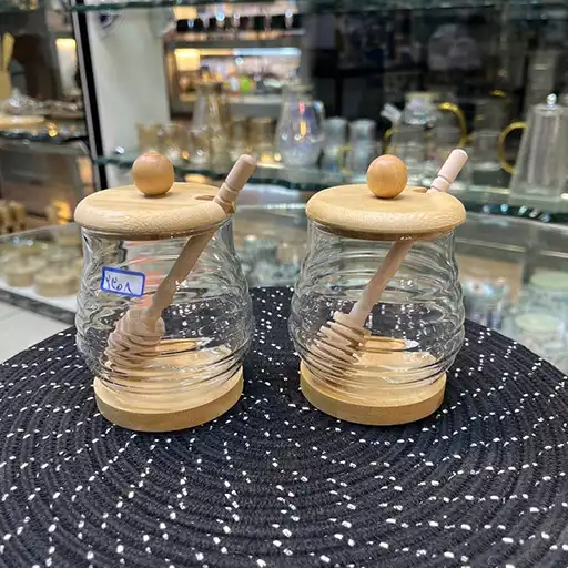 Glass Honey Jar with Bamboo Lid