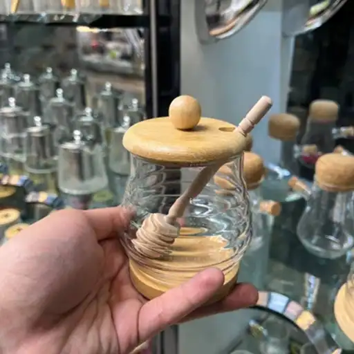 Glass Honey Jar with Bamboo Lid