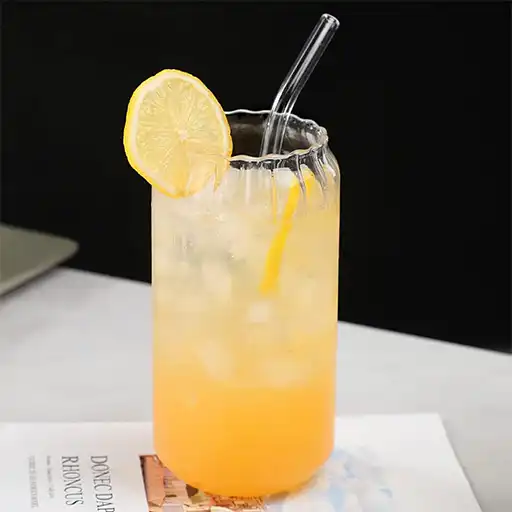 Smoothie Glass Cup with Bamboo Lid