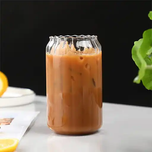 Smoothie Glass Cup with Bamboo Lid
