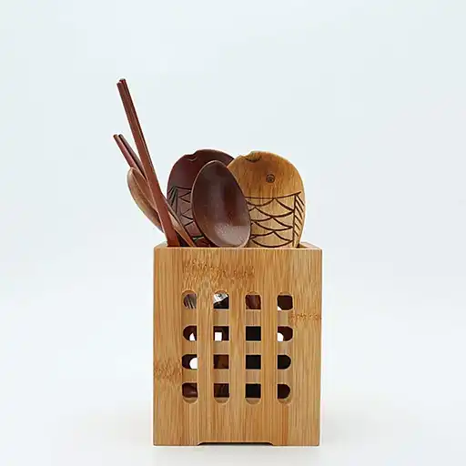 Bamboo Cutlery Holder