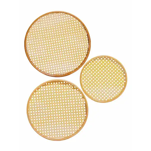 Bamboo Tray with Woven Base