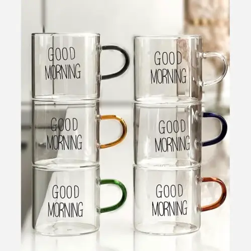 پخش شات پیرکس دسته رنگی Good Morning کد E1094 تک و عمده