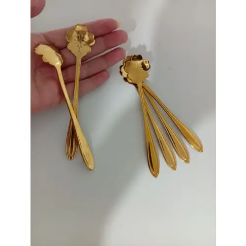 پخش قاشق چای‌خوری طلایی رنگ ثابت6عددی کد E1098 تک و عمده