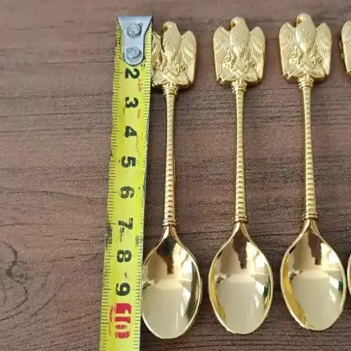 پخش قاشق چایخوری طلایی 6 عددی طرح عقاب کد E1104 تک و عمده