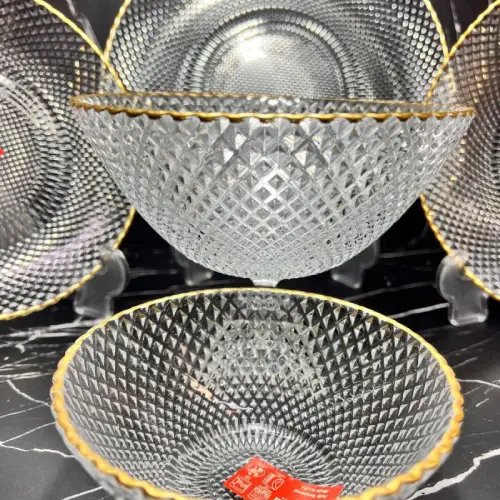 کاسه ماست خوری پیکسل لب طلا کد E1129 تک و عمده