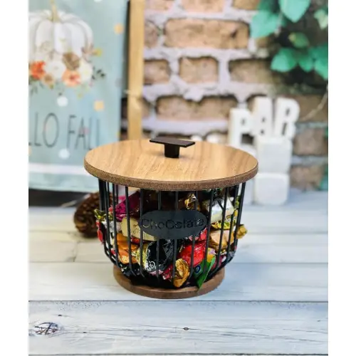 شکلات خوری بلوط گرد مشکی کد E1149 تک و عمده