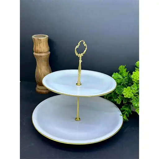 پخش عمده شیرینی خوری دو طبقه  لب طلا تک و عمده کد L963