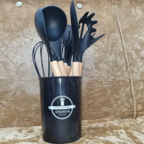 پخش کفگیر و ملاقه سیلیکونی Utensil kitchen کد E1168 تک و عمده