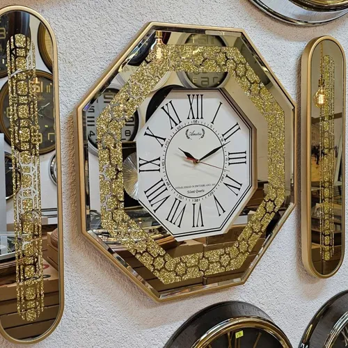 خرید ساعت دیواری ۸ ضلعی سه‌تکه شاین تک و عمده کد t1360