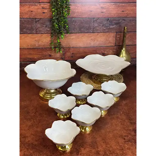 خرید سرویس پذیرایی رز لب طلا تک و عمده کد L1010